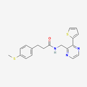 molecular formula C19H19N3OS2 B2637640 3-(4-(methylthio)phenyl)-N-((3-(thiophen-2-yl)pyrazin-2-yl)methyl)propanamide CAS No. 2034612-77-4