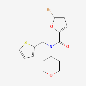 molecular formula C15H16BrNO3S B2637648 5-溴-N-(四氢-2H-吡喃-4-基)-N-(噻吩-2-基甲基)呋喃-2-甲酰胺 CAS No. 1797859-50-7