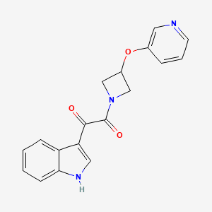 molecular formula C18H15N3O3 B2637650 1-(1H-indol-3-yl)-2-(3-(pyridin-3-yloxy)azetidin-1-yl)ethane-1,2-dione CAS No. 1903684-48-9