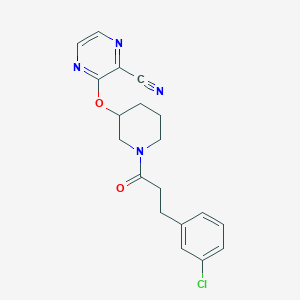 molecular formula C19H19ClN4O2 B2637651 3-((1-(3-(3-Chlorophenyl)propanoyl)piperidin-3-yl)oxy)pyrazine-2-carbonitrile CAS No. 2034229-48-4