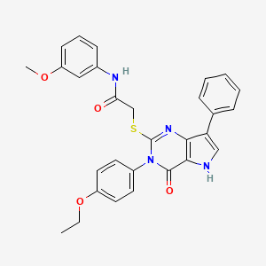 molecular formula C29H26N4O4S B2637654 2-((3-(4-ethoxyphenyl)-4-oxo-7-phenyl-4,5-dihydro-3H-pyrrolo[3,2-d]pyrimidin-2-yl)thio)-N-(3-methoxyphenyl)acetamide CAS No. 2034352-90-2