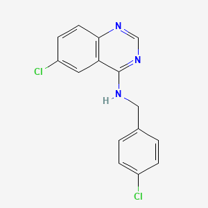 molecular formula C15H11Cl2N3 B2637657 6-chloro-N-(4-chlorobenzyl)quinazolin-4-amine CAS No. 1202227-76-6