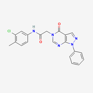 molecular formula C20H16ClN5O2 B2637661 N-(3-chloro-4-methylphenyl)-2-(4-oxo-1-phenylpyrazolo[3,4-d]pyrimidin-5-yl)acetamide CAS No. 852440-12-1