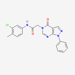 N-(3-chloro-4-methylphenyl)-2-{4-oxo-1-phenyl-1H,4H,5H-pyrazolo[3,4-d]pyrimidin-5-yl}acetamide