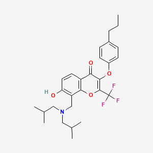 8-[[Bis(2-methylpropyl)amino]methyl]-7-hydroxy-3-(4-propylphenoxy)-2-(trifluoromethyl)chromen-4-one