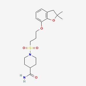 1-((3-((2,2-Dimethyl-2,3-dihydrobenzofuran-7-yl)oxy)propyl)sulfonyl)piperidine-4-carboxamide