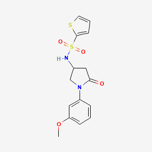 molecular formula C15H16N2O4S2 B2637688 N-(1-(3-methoxyphenyl)-5-oxopyrrolidin-3-yl)thiophene-2-sulfonamide CAS No. 905685-39-4