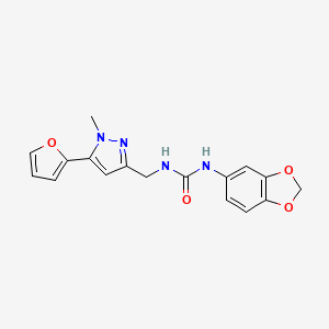 1-(benzo[d][1,3]dioxol-5-yl)-3-((5-(furan-2-yl)-1-methyl-1H-pyrazol-3-yl)methyl)urea