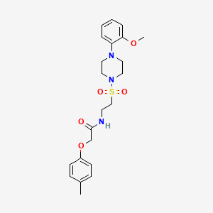 molecular formula C22H29N3O5S B2637690 N-(2-((4-(2-methoxyphenyl)piperazin-1-yl)sulfonyl)ethyl)-2-(p-tolyloxy)acetamide CAS No. 897611-36-8