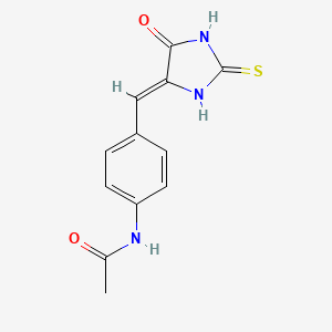 molecular formula C12H11N3O2S B2637698 N-[4-[(Z)-(5-oxo-2-sulfanylideneimidazolidin-4-ylidene)methyl]phenyl]acetamide CAS No. 103984-21-0