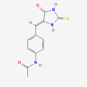 molecular formula C12H11N3O2S B2637698 N-(4-{[(4Z)-5-oxo-2-sulfanylideneimidazolidin-4-ylidene]methyl}phenyl)acetamide CAS No. 103984-21-0