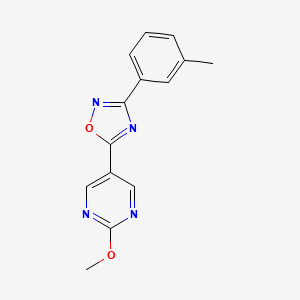 molecular formula C14H12N4O2 B2637701 5-(2-Methoxypyrimidin-5-yl)-3-(m-tolyl)-1,2,4-oxadiazole CAS No. 2034421-35-5