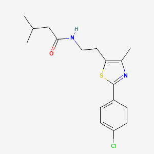 N-[2-[2-(4-chlorophenyl)-4-methyl-1,3-thiazol-5-yl]ethyl]-3-methylbutanamide