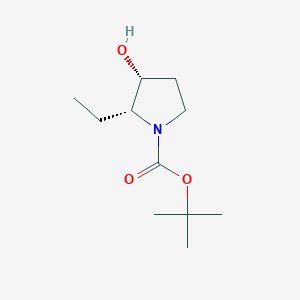 molecular formula C11H21NO3 B2637705 Tert-butyl (2R,3R)-2-ethyl-3-hydroxypyrrolidine-1-carboxylate CAS No. 1932404-85-7