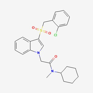 2-(3-((2-chlorobenzyl)sulfonyl)-1H-indol-1-yl)-N-cyclohexyl-N-methylacetamide