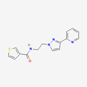 molecular formula C15H14N4OS B2637720 N-(2-(3-(吡啶-2-基)-1H-吡唑-1-基)乙基)噻吩-3-甲酰胺 CAS No. 1448059-48-0