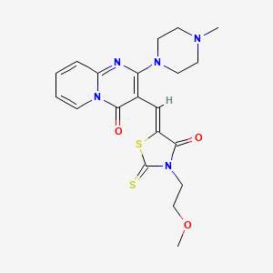 molecular formula C20H23N5O3S2 B2637722 (Z)-3-(2-methoxyethyl)-5-((2-(4-methylpiperazin-1-yl)-4-oxo-4H-pyrido[1,2-a]pyrimidin-3-yl)methylene)-2-thioxothiazolidin-4-one CAS No. 374614-14-9