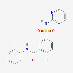 molecular formula C19H16ClN3O3S B2637723 2-chloro-N-(2-methylphenyl)-5-(pyridin-2-ylsulfamoyl)benzamide CAS No. 413583-25-2