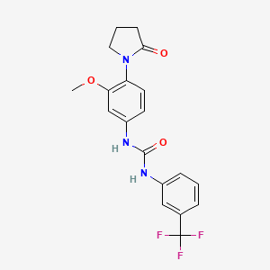molecular formula C19H18F3N3O3 B2637724 1-(3-Methoxy-4-(2-oxopyrrolidin-1-yl)phenyl)-3-(3-(trifluoromethyl)phenyl)urea CAS No. 1207019-60-0