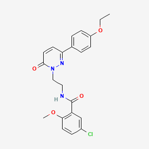 molecular formula C22H22ClN3O4 B2637725 5-chloro-N-(2-(3-(4-ethoxyphenyl)-6-oxopyridazin-1(6H)-yl)ethyl)-2-methoxybenzamide CAS No. 921533-75-7