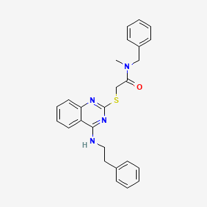 molecular formula C26H26N4OS B2637728 N-benzyl-N-methyl-2-((4-(phenethylamino)quinazolin-2-yl)thio)acetamide CAS No. 422532-55-6