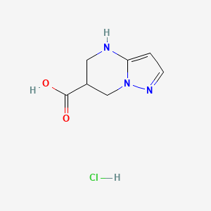 molecular formula C7H10ClN3O2 B2637731 4,5,6,7-Tetrahydropyrazolo[1,5-a]pyrimidine-6-carboxylic acid;hydrochloride CAS No. 2243508-27-0