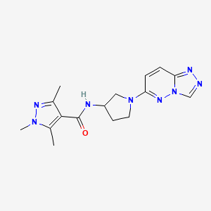 molecular formula C16H20N8O B2637732 N-(1-([1,2,4]triazolo[4,3-b]pyridazin-6-yl)pyrrolidin-3-yl)-1,3,5-trimethyl-1H-pyrazole-4-carboxamide CAS No. 2034269-29-7