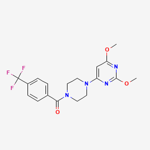 2,4-dimethoxy-6-{4-[4-(trifluoromethyl)benzoyl]piperazin-1-yl}pyrimidine