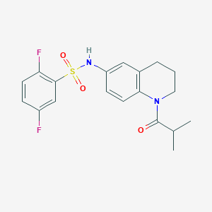 molecular formula C19H20F2N2O3S B2637735 2,5-difluoro-N-(1-isobutyryl-1,2,3,4-tetrahydroquinolin-6-yl)benzenesulfonamide CAS No. 946258-53-3