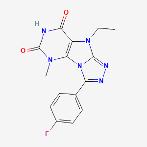 9-ethyl-3-(4-fluorophenyl)-5-methyl-5H-[1,2,4]triazolo[4,3-e]purine-6,8(7H,9H)-dione