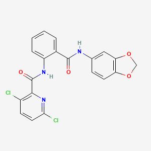 molecular formula C20H13Cl2N3O4 B2637747 N-{2-[(2H-1,3-benzodioxol-5-yl)carbamoyl]phenyl}-3,6-dichloropyridine-2-carboxamide CAS No. 929980-98-3