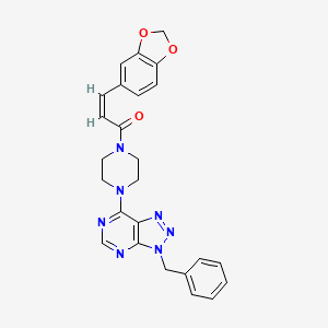 molecular formula C25H23N7O3 B2637751 (Z)-3-(benzo[d][1,3]dioxol-5-yl)-1-(4-(3-benzyl-3H-[1,2,3]triazolo[4,5-d]pyrimidin-7-yl)piperazin-1-yl)prop-2-en-1-one CAS No. 942013-12-9