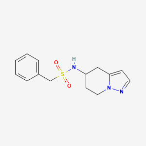 molecular formula C14H17N3O2S B2637753 1-phenyl-N-(4,5,6,7-tetrahydropyrazolo[1,5-a]pyridin-5-yl)methanesulfonamide CAS No. 2034549-70-5