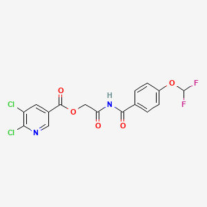 molecular formula C16H10Cl2F2N2O5 B2637754 {[4-(Difluoromethoxy)benzoyl]carbamoyl}methyl 5,6-dichloropyridine-3-carboxylate CAS No. 1211012-57-5