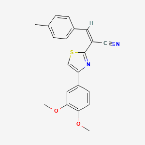 (Z)-2-(4-(3,4-dimethoxyphenyl)thiazol-2-yl)-3-(p-tolyl)acrylonitrile
