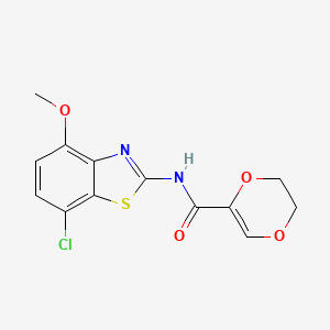 N-(7-chloro-4-methoxybenzo[d]thiazol-2-yl)-5,6-dihydro-1,4-dioxine-2-carboxamide