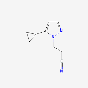 molecular formula C9H11N3 B2637762 3-(5-cyclopropyl-1H-pyrazol-1-yl)propanenitrile CAS No. 1006323-15-4