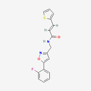(E)-N-((5-(2-fluorophenyl)isoxazol-3-yl)methyl)-3-(thiophen-2-yl)acrylamide