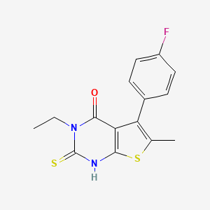 3-ethyl-5-(4-fluorophenyl)-6-methyl-2-sulfanyl-3H,4H-thieno[2,3-d]pyrimidin-4-one