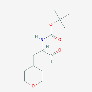 molecular formula C13H23NO4 B2637768 叔丁基N-[1-(氧杂-4-基)-3-氧代丙烷-2-基]氨基甲酸酯 CAS No. 2260937-62-8