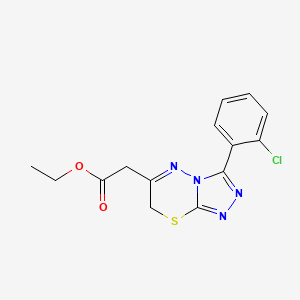molecular formula C14H13ClN4O2S B2637770 ethyl 2-[3-(2-chlorophenyl)-7H-[1,2,4]triazolo[3,4-b][1,3,4]thiadiazin-6-yl]acetate CAS No. 565179-70-6