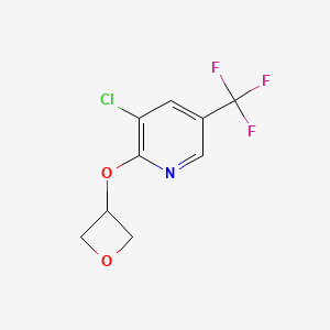 molecular formula C9H7ClF3NO2 B2637776 3-Chloro-2-(oxetan-3-yloxy)-5-(trifluoromethyl)pyridine CAS No. 2198020-43-6