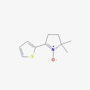molecular formula C10H13NOS B2637778 2,2-Dimethyl-1-oxido-5-thiophen-2-yl-3,4-dihydropyrrol-1-ium CAS No. 400085-24-7
