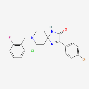 3-(4-bromophenyl)-8-[(2-chloro-6-fluorophenyl)methyl]-1,4,8-triazaspiro[4.5]dec-3-en-2-one