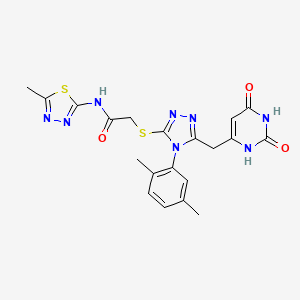2-[[4-(2,5-dimethylphenyl)-5-[(2,4-dioxo-1H-pyrimidin-6-yl)methyl]-1,2,4-triazol-3-yl]sulfanyl]-N-(5-methyl-1,3,4-thiadiazol-2-yl)acetamide