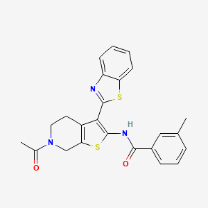 molecular formula C24H21N3O2S2 B2637797 N-(6-acetyl-3-(benzo[d]thiazol-2-yl)-4,5,6,7-tetrahydrothieno[2,3-c]pyridin-2-yl)-3-methylbenzamide CAS No. 864859-33-6
