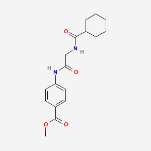molecular formula C17H22N2O4 B2637798 Methyl 4-(2-(cyclohexanecarboxamido)acetamido)benzoate CAS No. 433262-21-6
