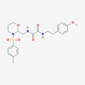 molecular formula C23H29N3O6S B2637802 N1-(4-methoxyphenethyl)-N2-((3-tosyl-1,3-oxazinan-2-yl)methyl)oxalamide CAS No. 872862-75-4