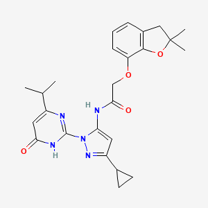 N-(3-cyclopropyl-1-(4-isopropyl-6-oxo-1,6-dihydropyrimidin-2-yl)-1H-pyrazol-5-yl)-2-((2,2-dimethyl-2,3-dihydrobenzofuran-7-yl)oxy)acetamide
