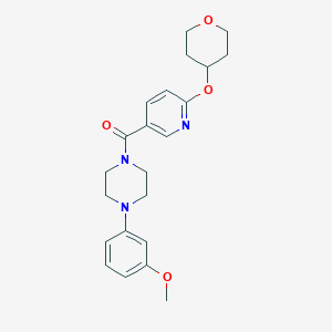 molecular formula C22H27N3O4 B2637811 (4-(3-methoxyphenyl)piperazin-1-yl)(6-((tetrahydro-2H-pyran-4-yl)oxy)pyridin-3-yl)methanone CAS No. 1904237-55-3